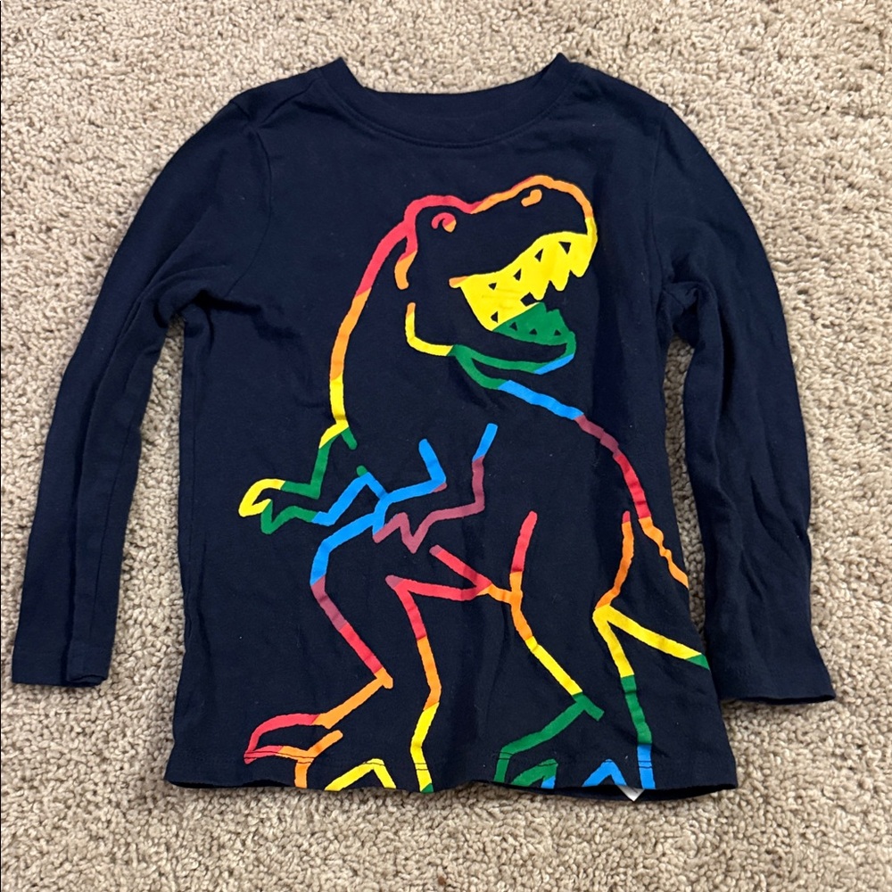 Old Navy Kids Long Sleeve Tee with Dinosaur Graphic - Navy